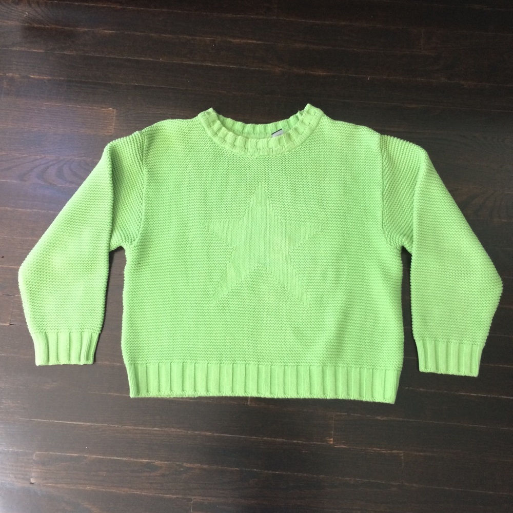 Liz Claiborne Green Star Chunky Knit Sweater